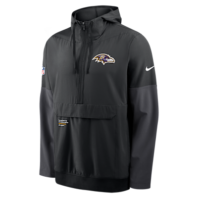 NIKE ナイキ レイダース アノラックパーカー ハーフジップ ナイロン NFL Men's Las Vegas Raiders Nike Black Sideline Anorak Half-Zip Hoodie